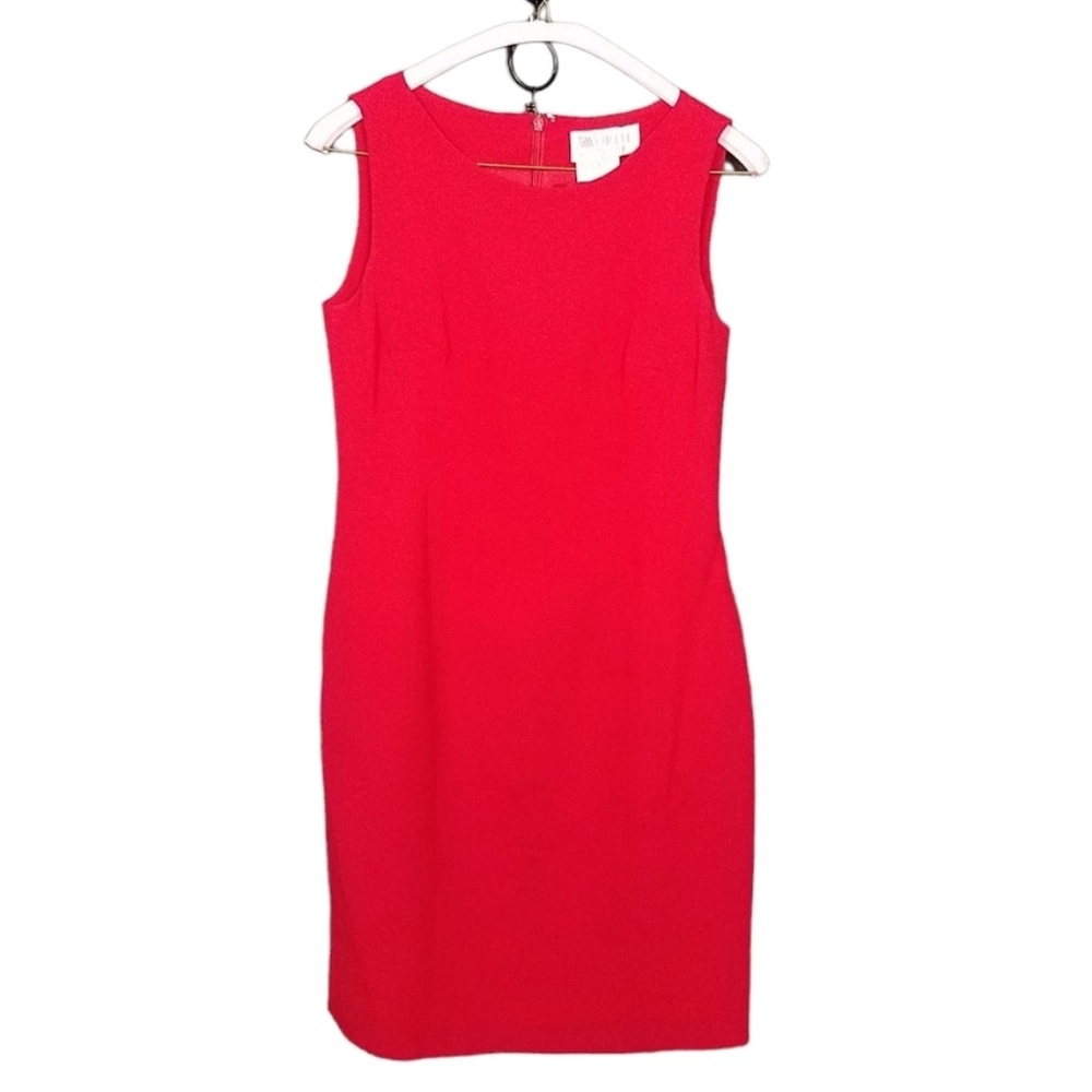 Worth Petites Red Sleeveless Silk Dress Size 2P